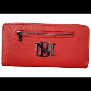 Badgley Mischcha Zip Around Wallet Vegan Leather Red (MSRP $59) NEW w/ TAGS